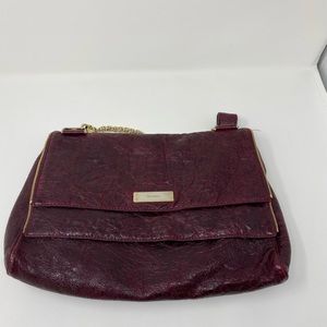 Michele Eggplant Leather Should Bag Clutch